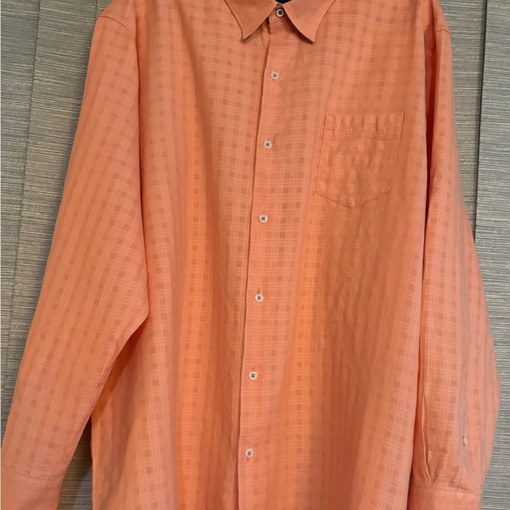 Vintage Tommy Bahama Coral Linen Button-Up Shirt